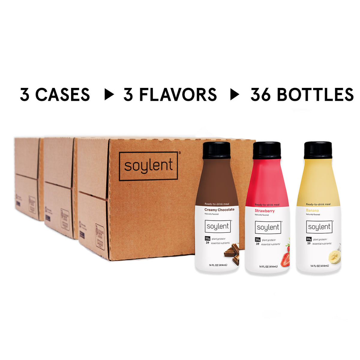 Soylent complete meal banana split 36 bottle bundle